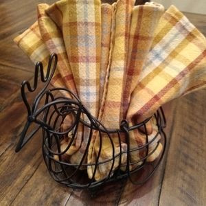 Crate&Barrel Rooster with 6 Cloth Napkins